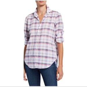 NWOT Frank Eileen Frank Plaid Button Up Long Sleeve Cotton Shirt Size M Relaxed